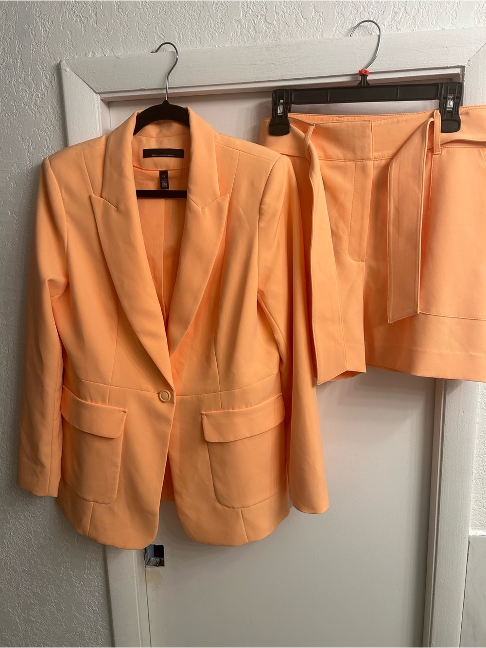 White House Black Market Peach Tailored Blazer & Short sets